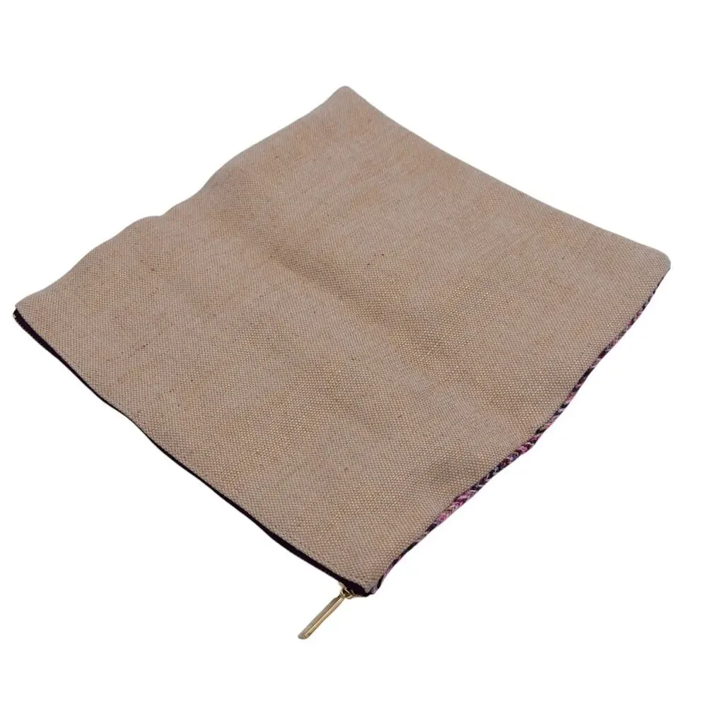 TARTE Fold Over Zip Cosmetic Bag Clutch - Envelope Style - Zig Zag Print - NEW